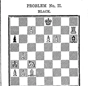 WHITE.  White to win with a Pawn in three moves, or compel the Black to win with the Pawn in three moves. (Hawke's Bay Herald, 11 March 1865)