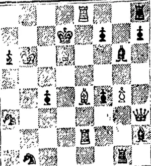 PROBLEM No. 750.  BIiACK.  Whitk.  White to play and mate in three moves. (Hawke's Bay Herald, 09 May 1891)