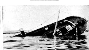 ITALY FOLLOWS GERMANY'S EXAMPLE-Since war bn#nn the .seabed* of the world have been receiving very frequent visitors—scuttled German ships. Italy followed the'ignominious example—here is one of her .ships committing suicide off Gibraltar. $ ■ (Rodney and Otamatea Times, Waitemata and Kaipara Gazette, 12 March 1941)