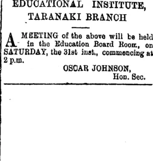 Page 3 Advertisements Column 4 (Taranaki Daily News 26-3-1900)