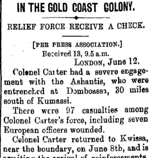 IN THE GOLD COAST COLONY. (Taranaki Daily News 14-6-1900)