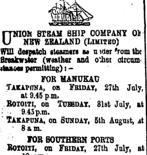 Page 2 Advertisements Column 2 (Taranaki Daily News 26-7-1900)