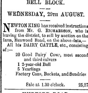 Page 3 Advertisements Column 5 (Taranaki Daily News 27-8-1900)