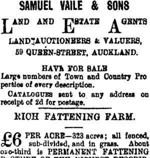 Page 1 Advertisements Column 4 (Taranaki Daily News 27-4-1901)