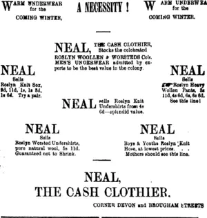 Page 3 Advertisements Column 6 (Taranaki Daily News 27-4-1901)