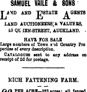 Page 1 Advertisements Column 4 (Taranaki Daily News 29-4-1901)