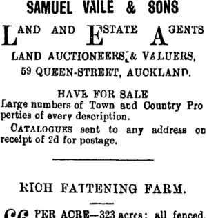 Page 1 Advertisements Column 4 (Taranaki Daily News 1-5-1901)
