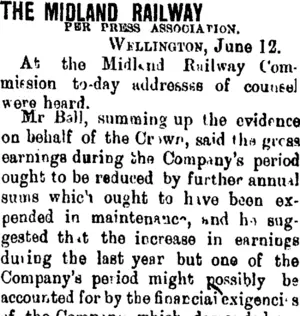 THE MIDLAND RAILWAY. (Taranaki Daily News 13-6-1901)