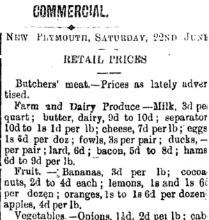 COMMERCIAL. (Taranaki Daily News 22-6-1901)