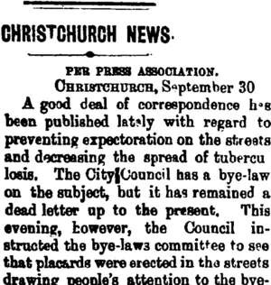 CHRISTCHURCH NEWS. (Taranaki Daily News 1-10-1901)