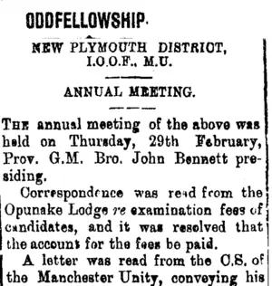 ODDFELLOWSHIP. (Taranaki Daily News 24-2-1902)