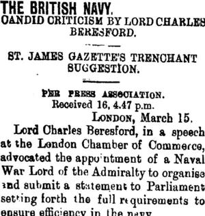 THE BRITISH NAVY. (Taranaki Daily News 17-3-1902)