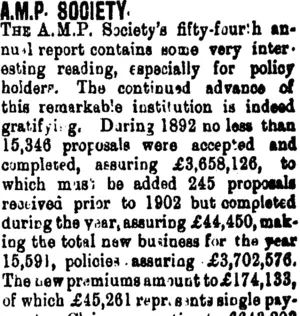 A.M.P. SOCIETY. (Taranaki Daily News 10-6-1903)