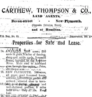Page 1 Advertisements Column 3 (Taranaki Daily News 11-6-1903)