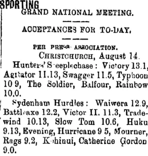 SPORTING. (Taranaki Daily News 15-8-1903)