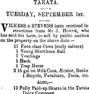 Page 3 Advertisements Column 5 (Taranaki Daily News 31-8-1903)