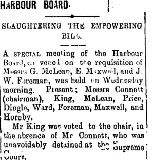 HARBOUR BOARD. (Taranaki Daily News 1-10-1903)