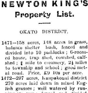 Page 1 Advertisements Column 7 (Taranaki Daily News 15-2-1904)