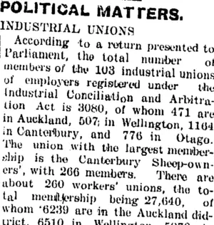 POLITICAL MATTERS. (Taranaki Daily News 8-7-1904)