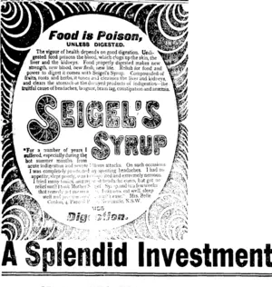 Page 4 Advertisements Column 1 (Taranaki Daily News 27-7-1904)