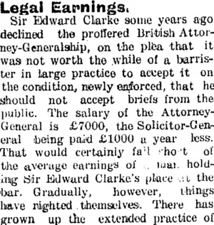 Legal Earning. (Taranaki Daily News 3-9-1904)