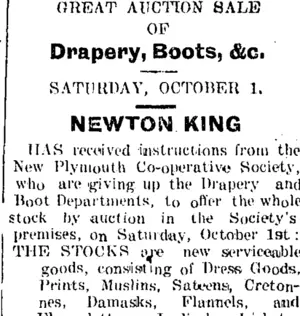 Page 3 Advertisements Column 4 (Taranaki Daily News 29-9-1904)