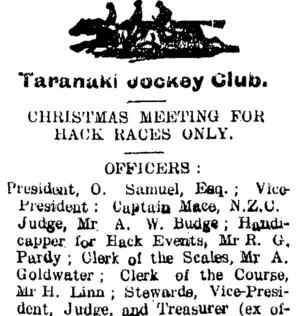 Page 4 Advertisements Column 5 (Taranaki Daily News 9-11-1904)