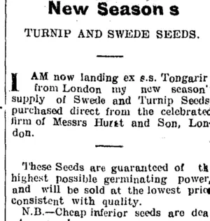 Page 4 Advertisements Column 5 (Taranaki Daily News 4-1-1905)