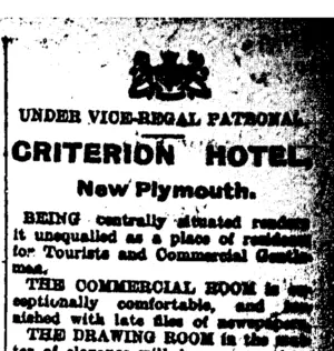 Page 1 Advertisements Column 8 (Taranaki Daily News 6-1-1905)