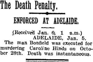 The Death Penalty. (Taranaki Daily News 6-1-1905)