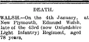 DEATH. (Taranaki Daily News 6-1-1905)