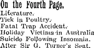 On the Fourth Page. (Taranaki Daily News 6-1-1905)