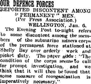 OUR DEFENCE FORCES. (Taranaki Daily News 7-1-1905)