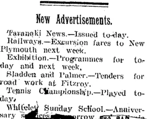 Page 2 Advertisements Column 4 (Taranaki Daily News 7-1-1905)