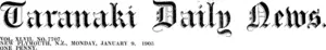 Masthead (Taranaki Daily News 9-1-1905)