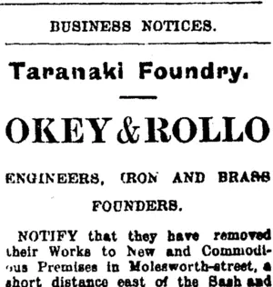 Page 1 Advertisements Column 7 (Taranaki Daily News 3-1-1905)