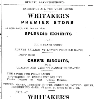 Page 1 Advertisements Column 6 (Taranaki Daily News 16-1-1905)