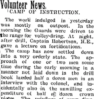 Volunteer News. (Taranaki Daily News 19-1-1905)