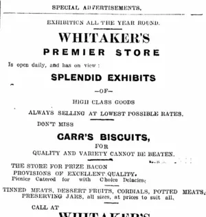 Page 1 Advertisements Column 6 (Taranaki Daily News 19-1-1905)