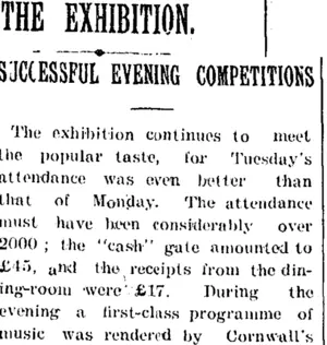 THE EXHIBITION. (Taranaki Daily News 11-1-1905)