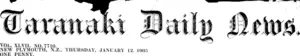 Masthead (Taranaki Daily News 12-1-1905)