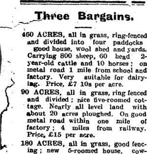 Three Bargains. (Taranaki Daily News 12-1-1905)