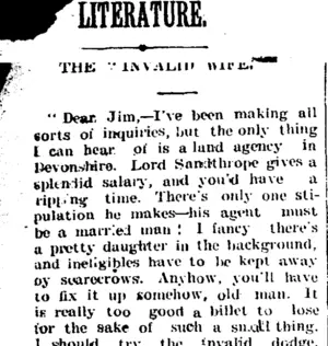 LITERATURE. (Taranaki Daily News 12-1-1905)
