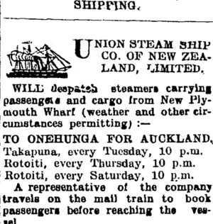Page 1 Advertisements Column 2 (Taranaki Daily News 12-1-1905)