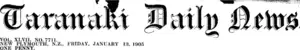 Masthead (Taranaki Daily News 13-1-1905)