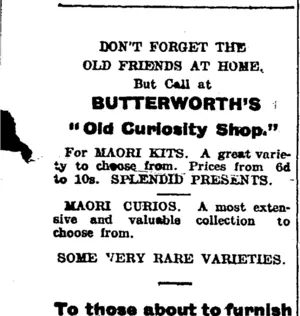 Page 1 Advertisements Column 1 (Taranaki Daily News 13-1-1905)