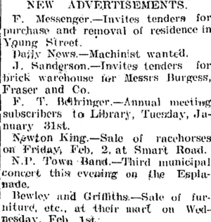 Page 2 Advertisements Column 4 (Taranaki Daily News 30-1-1905)
