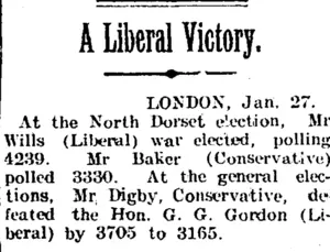 A Liberal Victory. (Taranaki Daily News 30-1-1905)