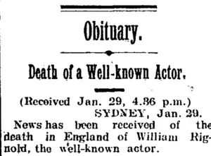 Obituary. (Taranaki Daily News 30-1-1905)