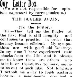 Our Letter Box. (Taranaki Daily News 31-1-1905)